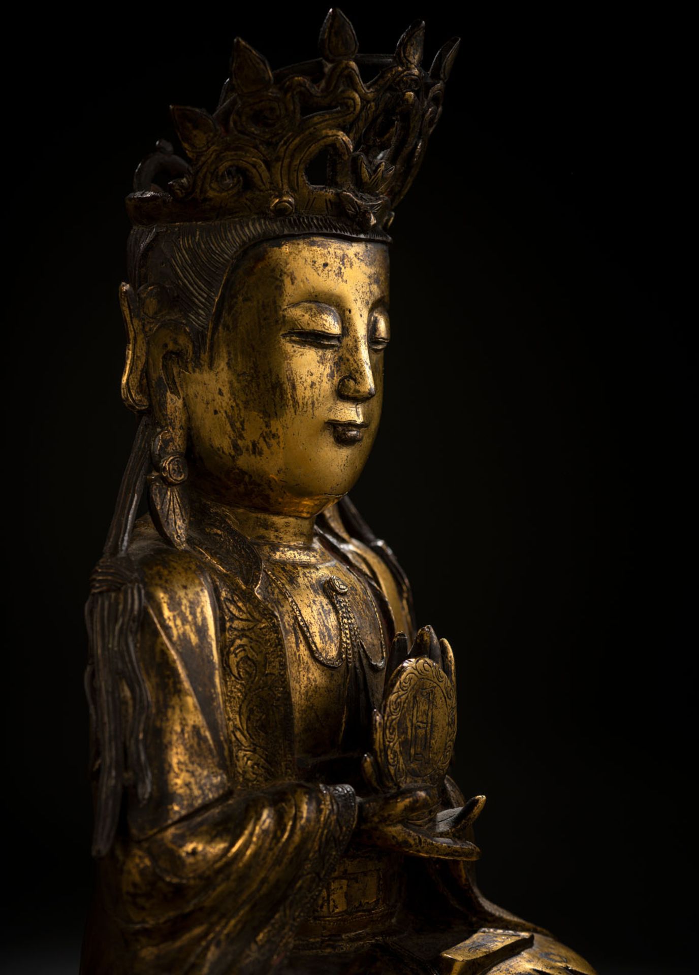 A RARE GILT-BRONZE FIGURE OF SURYABRAHA WITH SUN DISK - Image 3 of 10