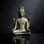 Bronze einer vierarmigen buddhistischen Gottheit