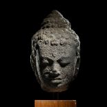 Feiner Kopf de Buddha Shakyamuni aus Lavagestein