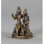 Bronze-Figurengruppe des Shiva, Parvati und Ganesha