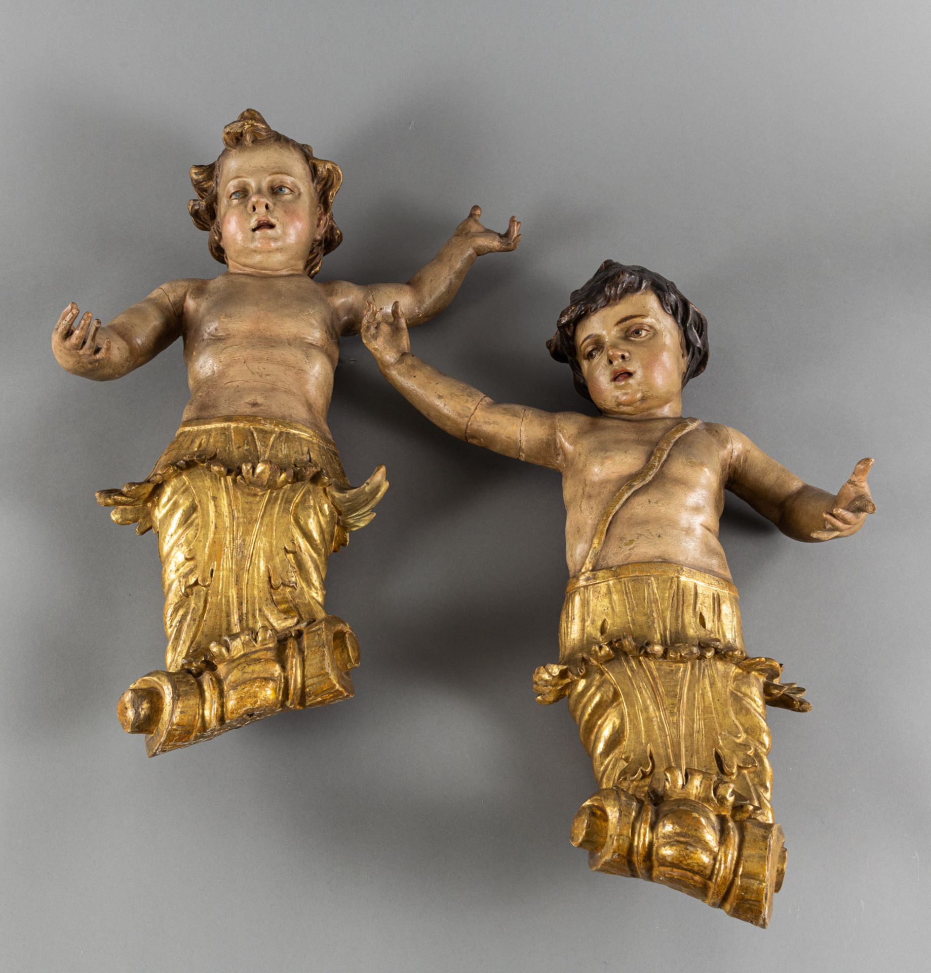 A PAIR OF ROCOCO PUTTI ON ROCAILLES - Image 2 of 15