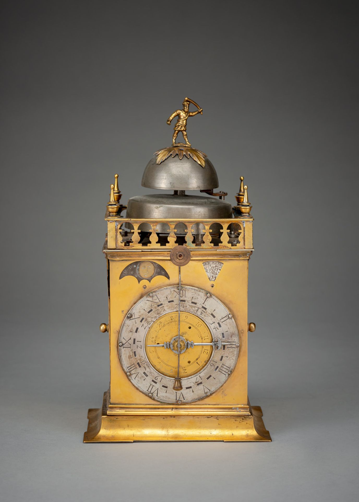 A RARE WEIGHT DRIVEN GILTBRASS RENAISSANCE "TURMCHENUHR"