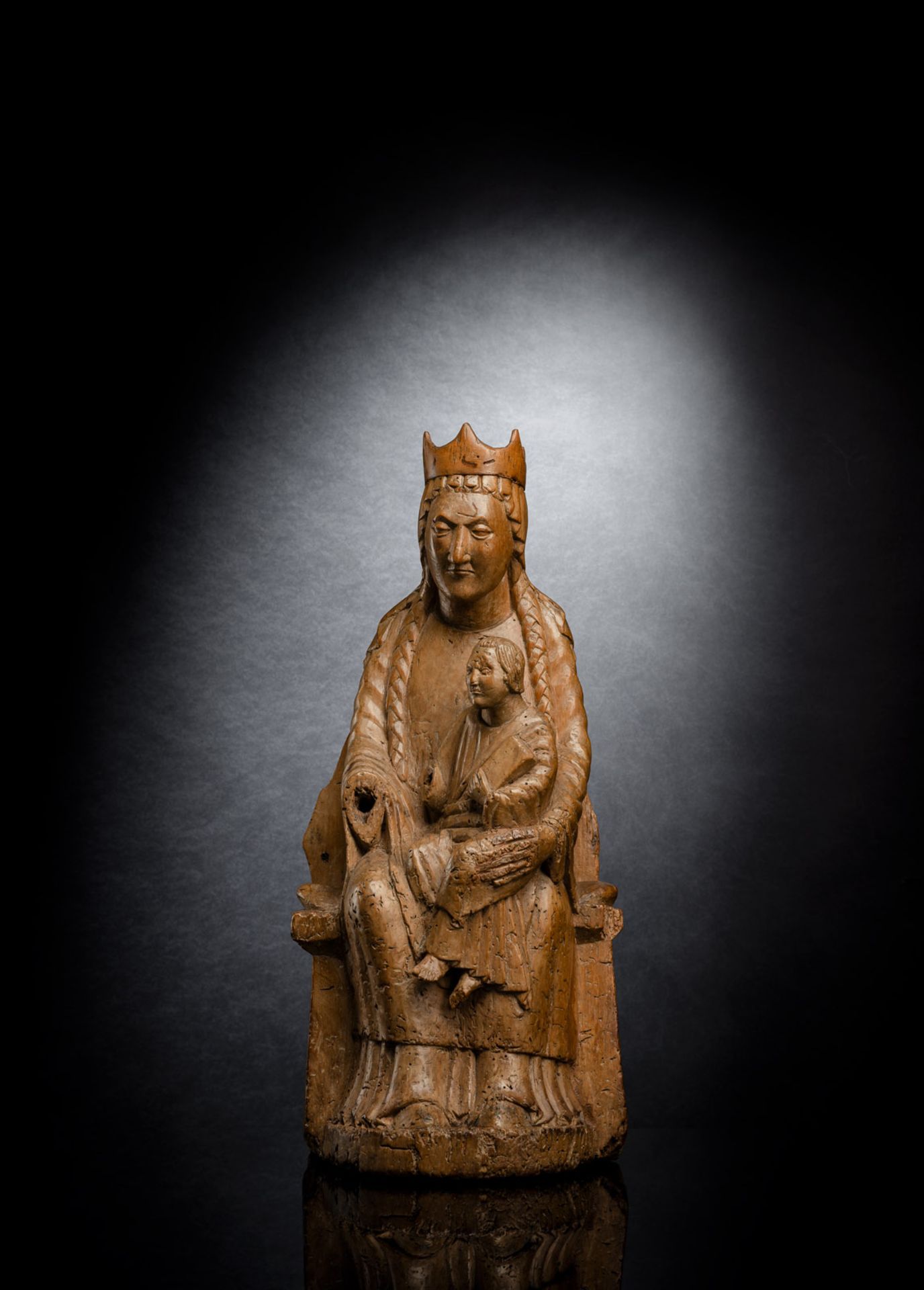 A RARE ROMAN VIRGIN AND CHILD ENTHRONED