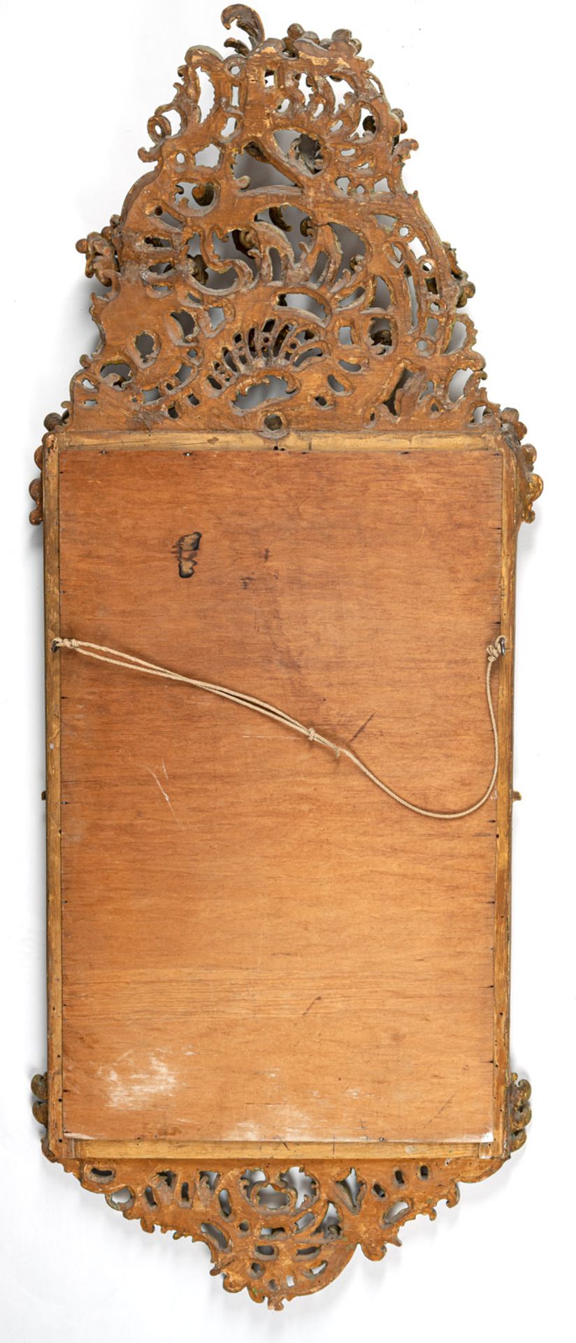 A PAIR OF ELABORATE ROCAILLE FOLIAGE AND FLOWER TOOLED CARVED WOOD WALL MIRRORS - Image 7 of 7