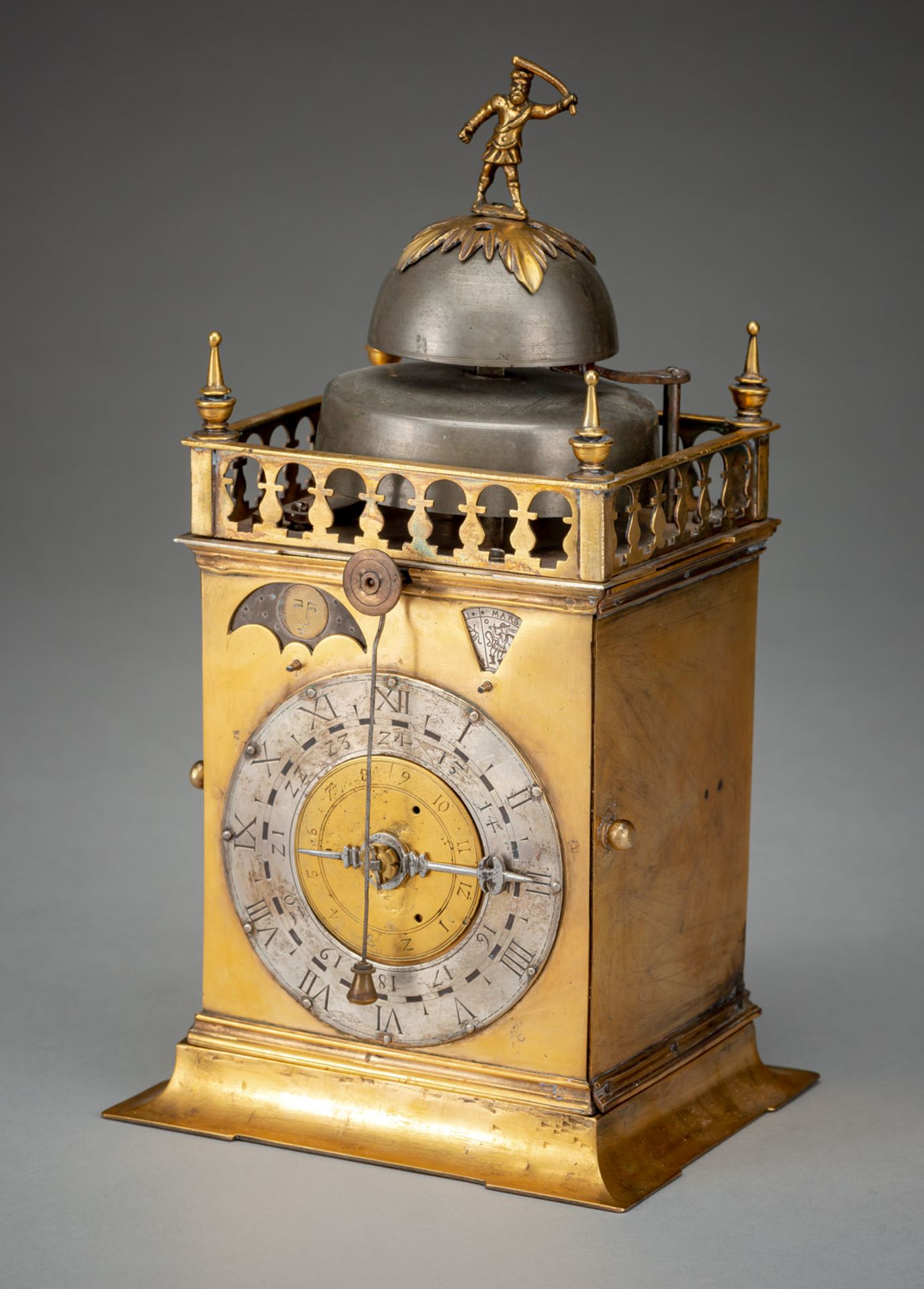 A RARE WEIGHT DRIVEN GILTBRASS RENAISSANCE "TURMCHENUHR" - Image 5 of 5