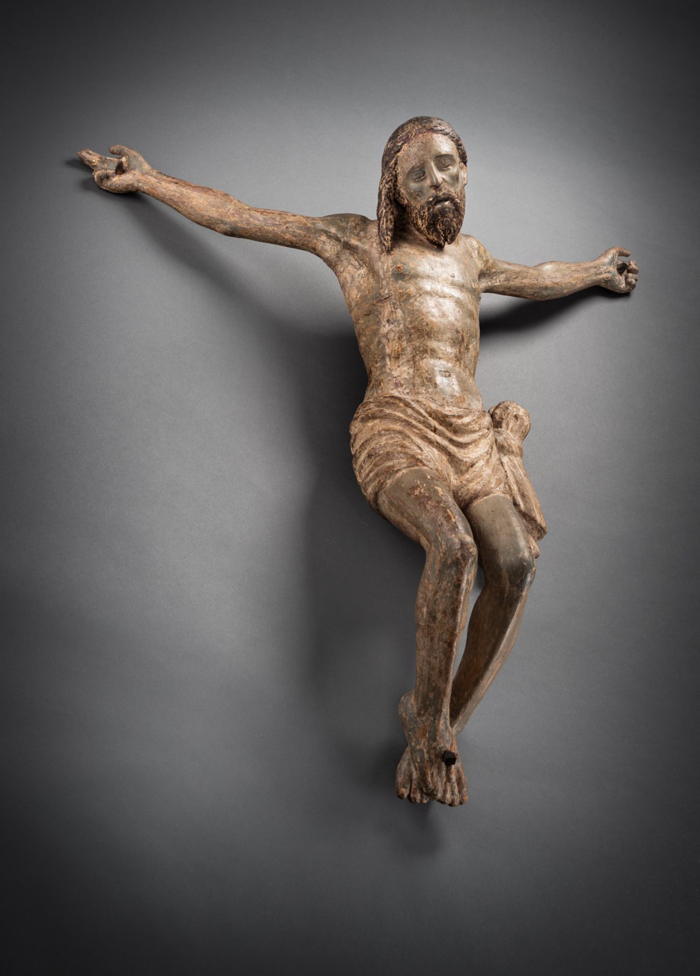 AN EXPRESSIVE WOODCARVED ITALIAN BODY OF CHRIST