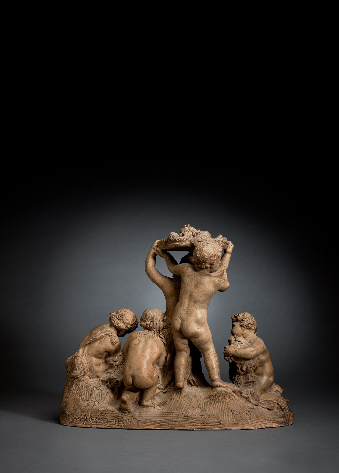 A TERRACOTTA GROUP WITH BACCHANTES - Image 2 of 3