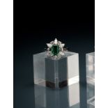 Feiner Smaragd-Diamant-Ring