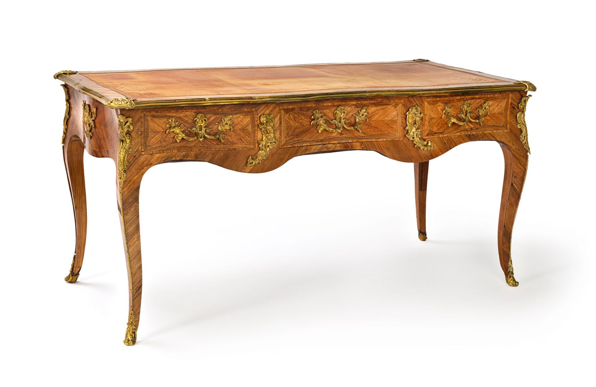 A LOUIS XV ORMOLU-MOUNTED KINGWOOD BUREAU PLAT