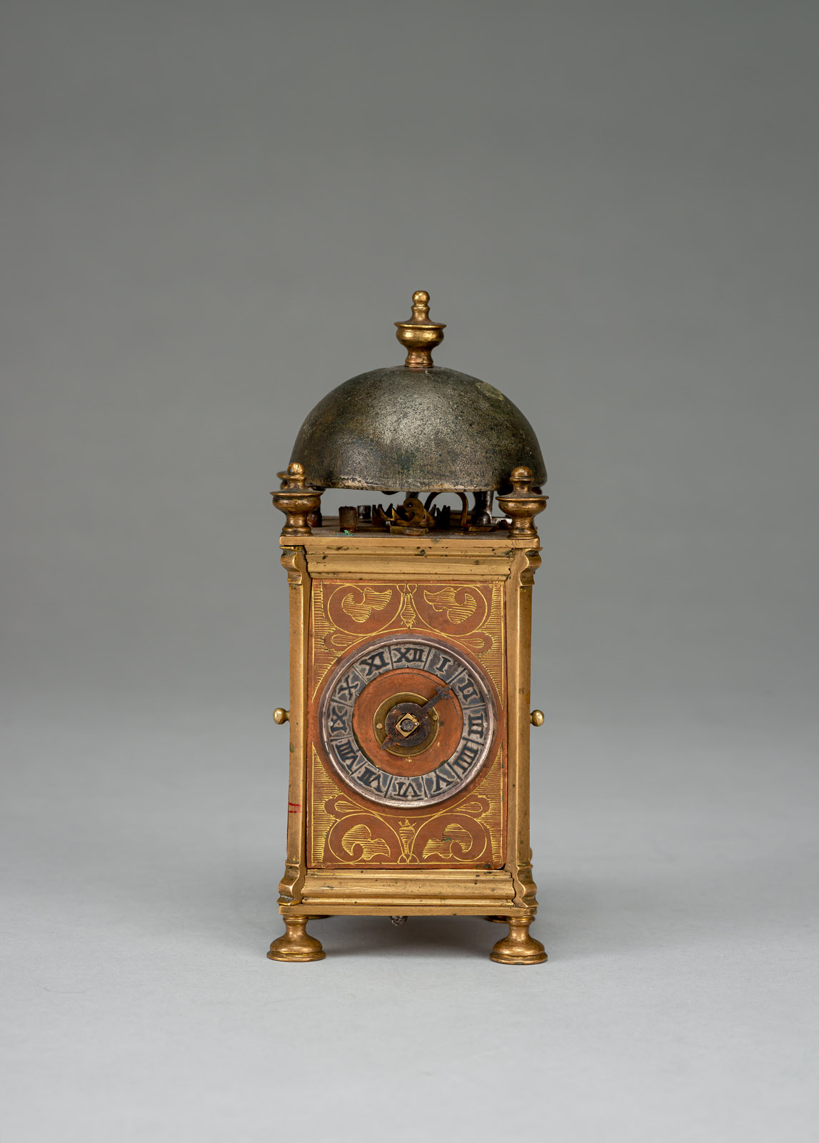 A RARE GILTBRASS RENAISSANCE LANTERN CLOCK