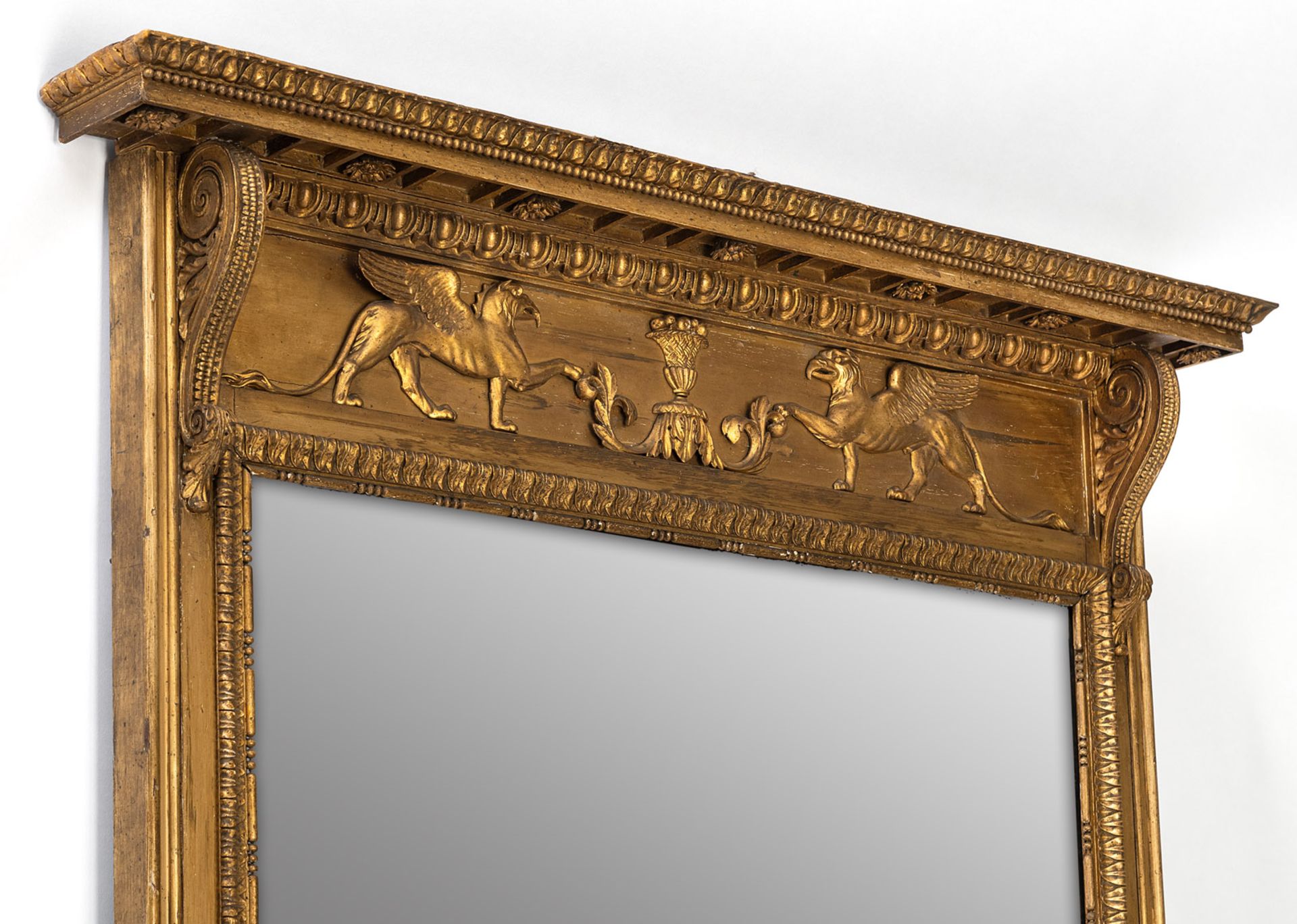 A LARGE GILTWOOD EMPIRE TRUMEAU - Image 3 of 4