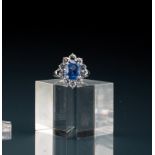 Feiner Saphir-Diamant-Ring