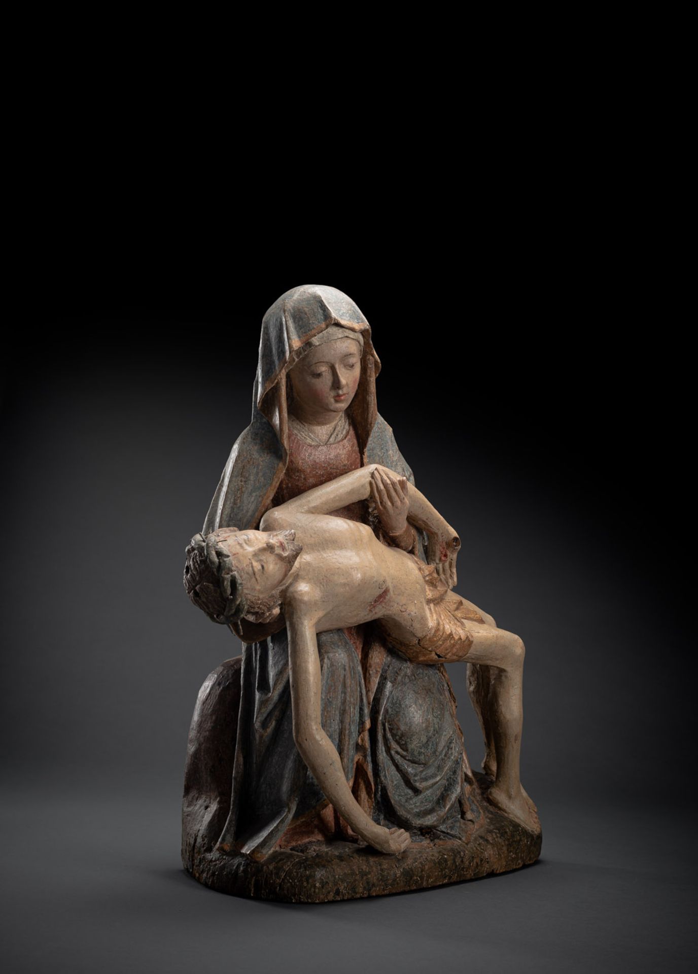 AN EXPRESSIVE DUTCH OR LOWER RHENISH PIETA - Image 4 of 6