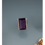 Großer Amethyst-Diamant-Ring