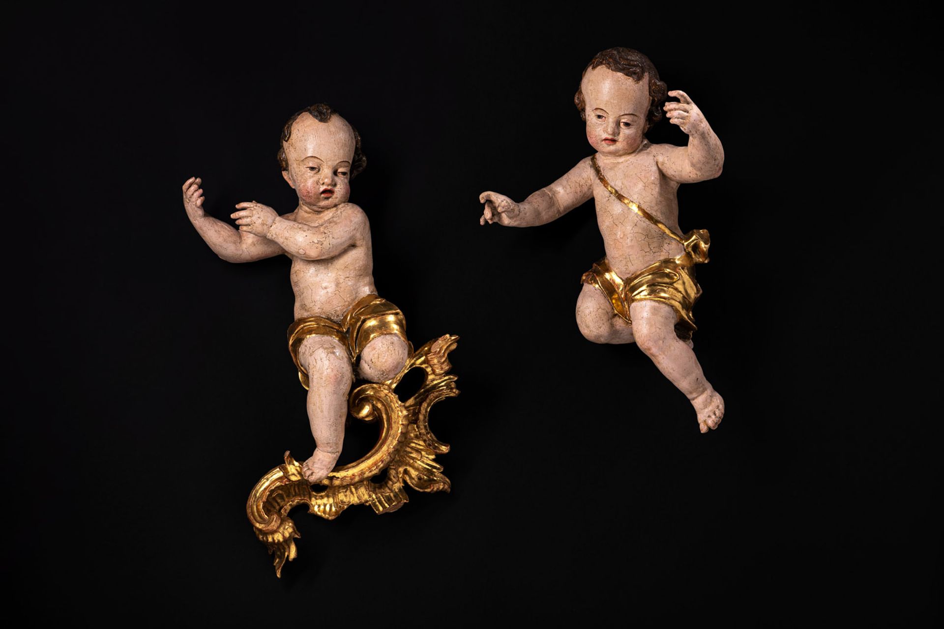 A PAIR OF SOUTH GERMAN BAROQUE PUTTI