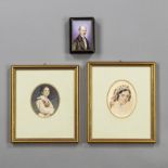 Zwei Portraitminiaturen und Tabatiere mit Miniaturportrait von Erzherzog Johann