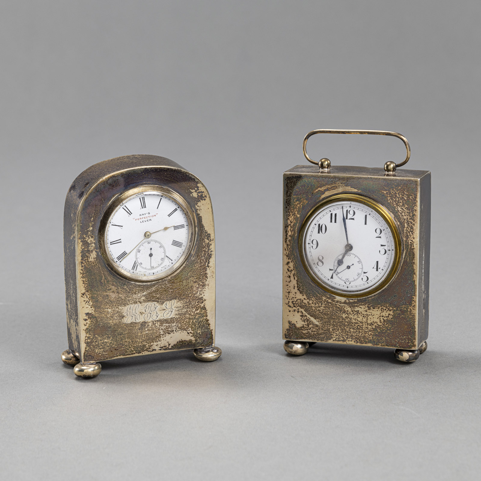 TWO ENGLISH TRAVEL ALARM CLOCKS