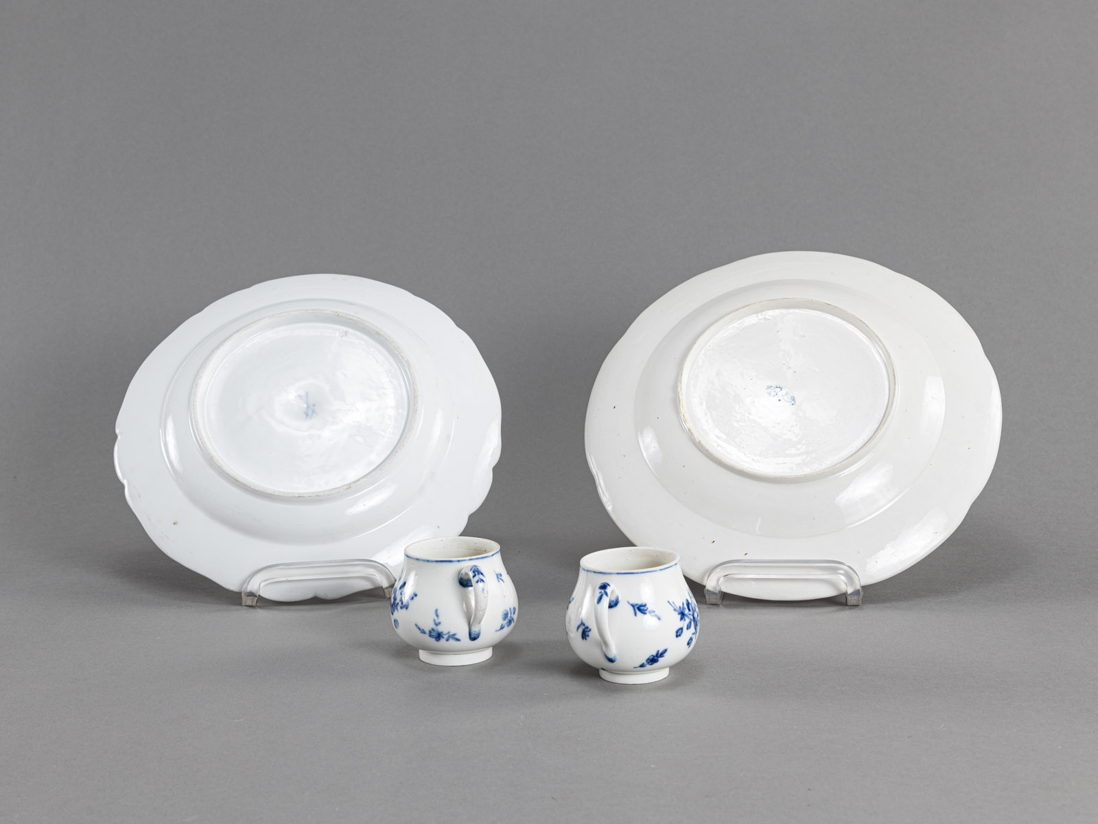 TWO PLATES AND TWO CREAM POTS - Image 2 of 3