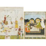 Zwei Moghul -Miniaturmalereien