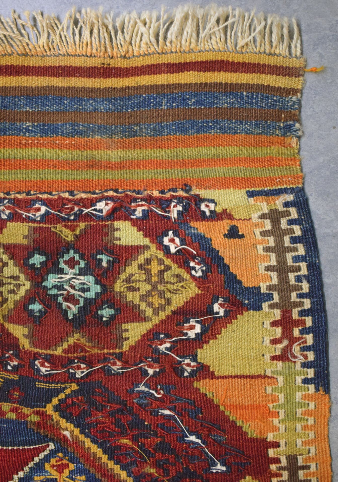 Teppich mit Jagdszene und kurdische Taschenfront - Bild 11 aus 11