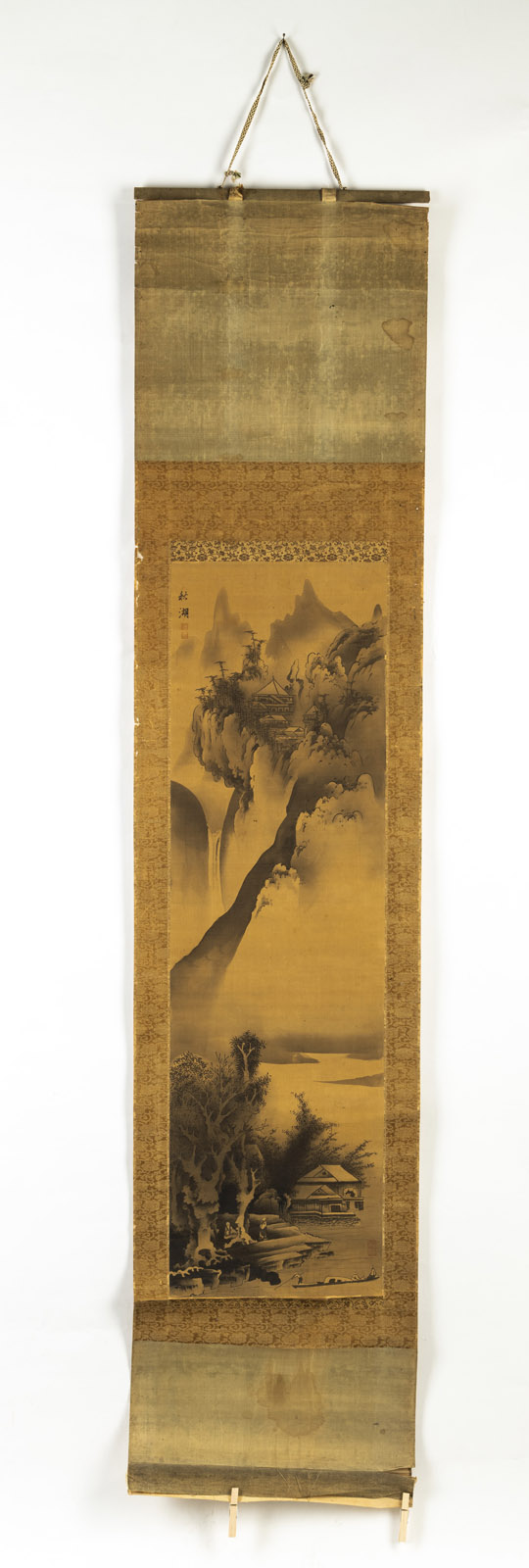 TWO LANDSCAPES MOUNTED AS HANGING SCROLLS - Image 6 of 8