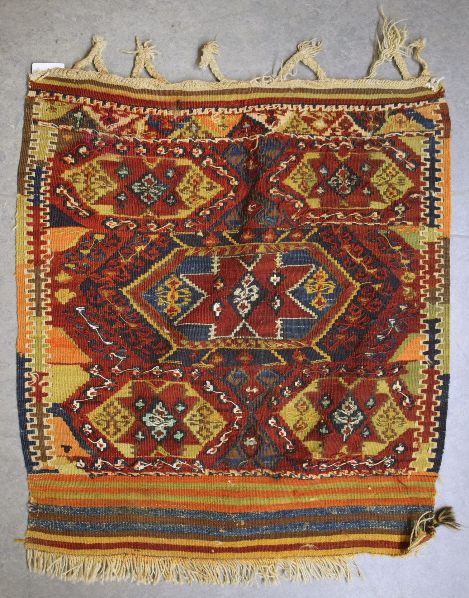 Teppich mit Jagdszene und kurdische Taschenfront - Bild 10 aus 11