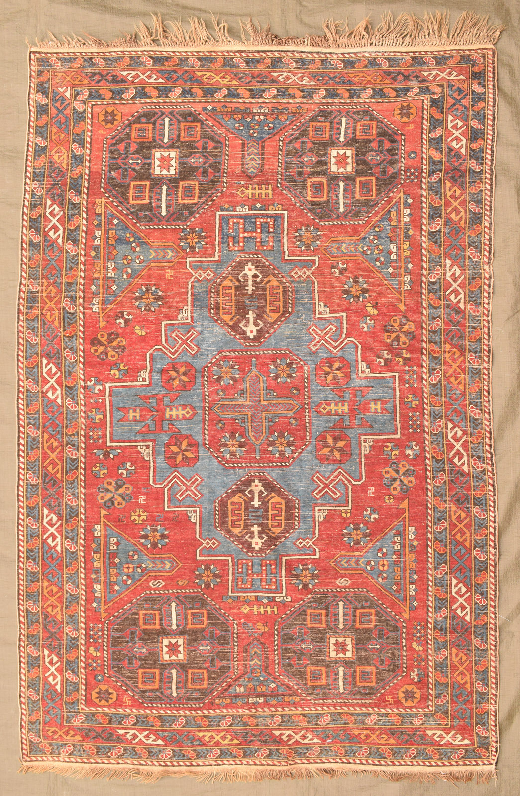 TWO SEMI-ANTIQUE VILLAGE RUGS - Image 5 of 12