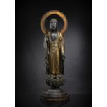 Skulptur des Buddha Amida Nyorai aus Holz