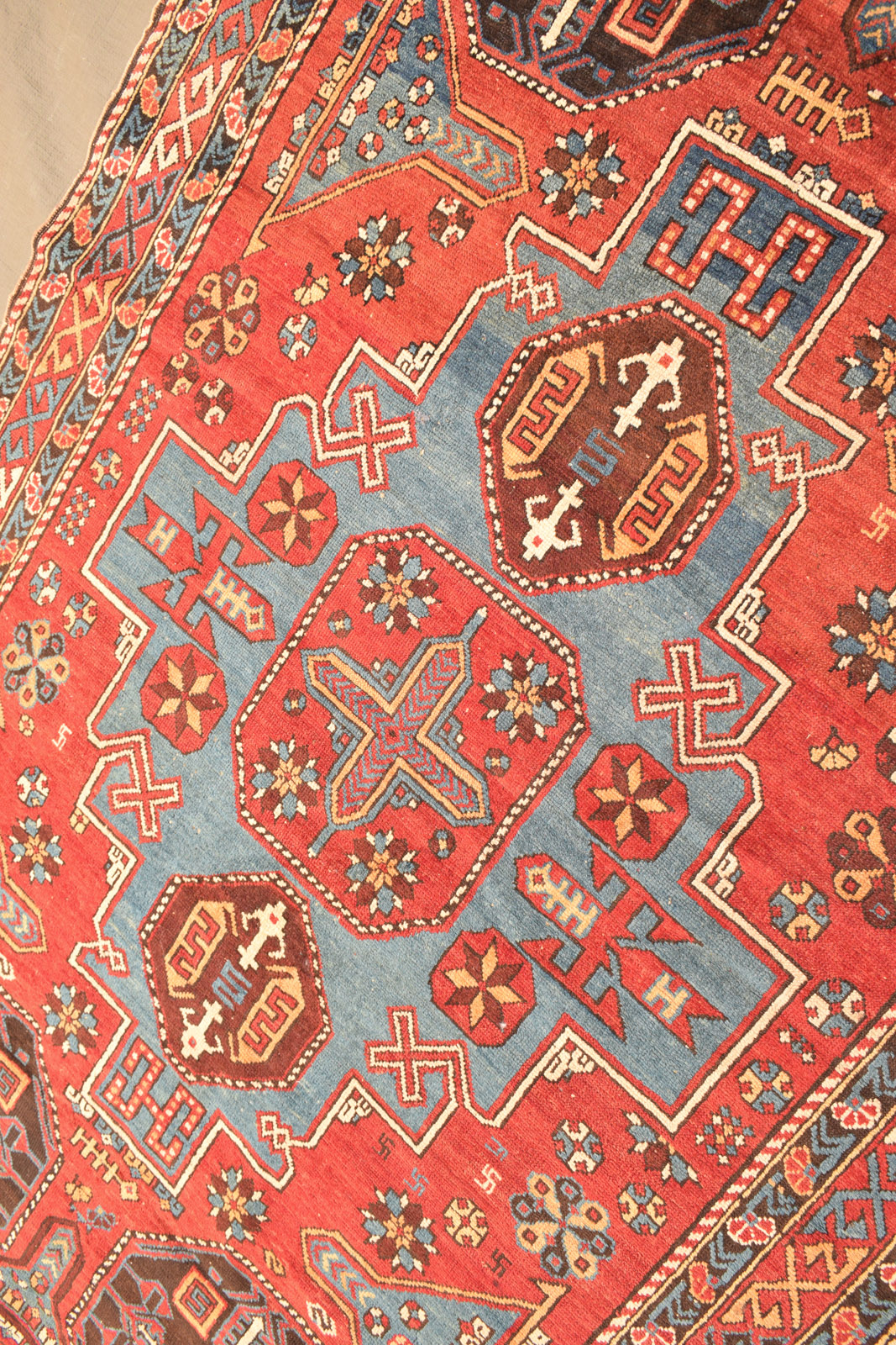 TWO SEMI-ANTIQUE VILLAGE RUGS - Image 3 of 12