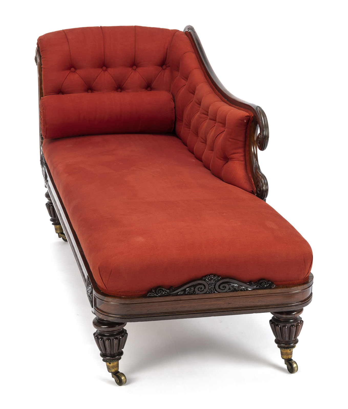 AN ENGLISH ROSEWOOD CHAISELONGUE - Image 2 of 4
