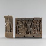 Zwei Holzreliefs, u.a, mit Parvati