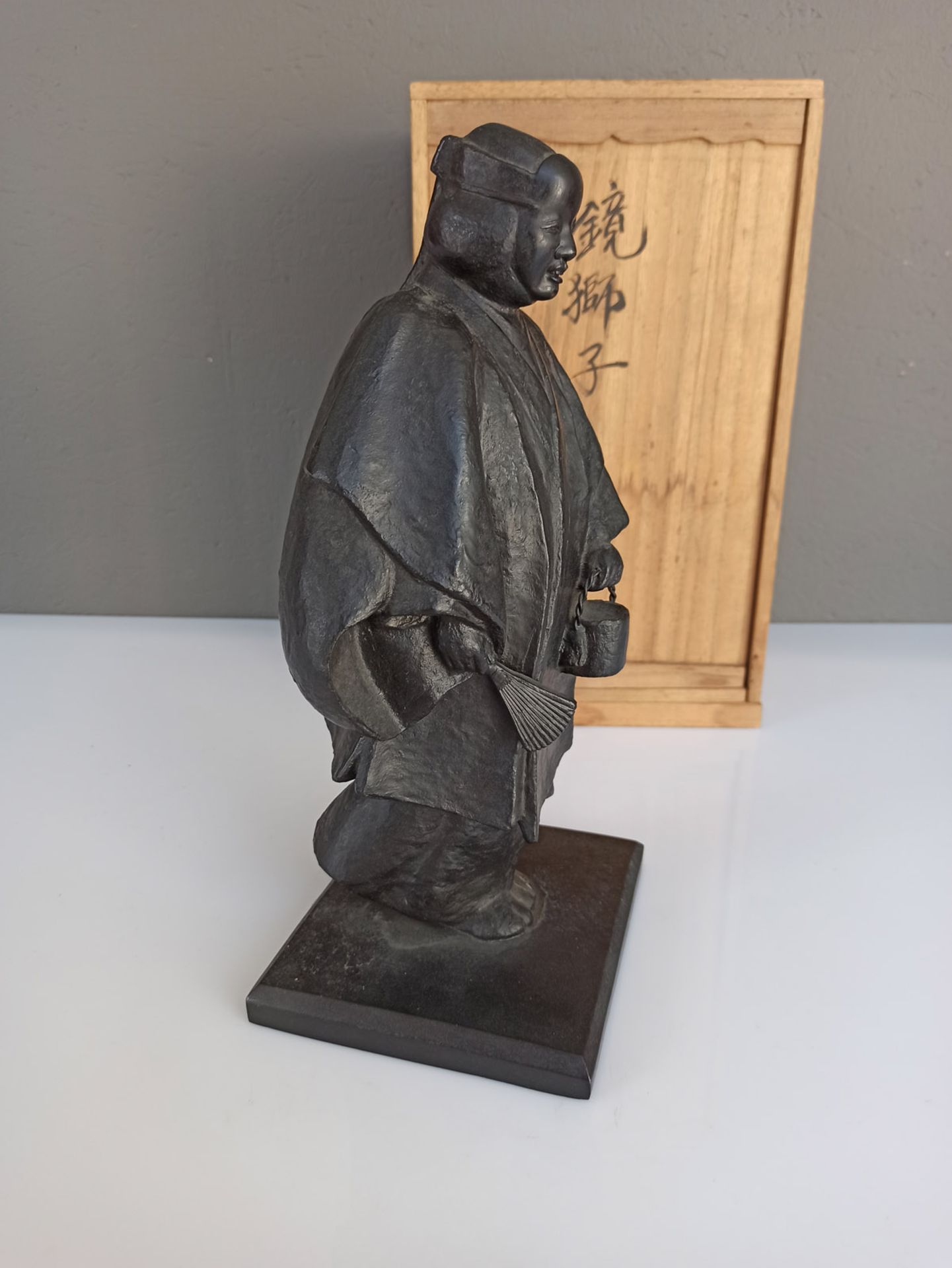 A BRONZE FIGURE OF A NÔO ACTOR WEARING A MASK BY MIURA WAKO - Image 4 of 5