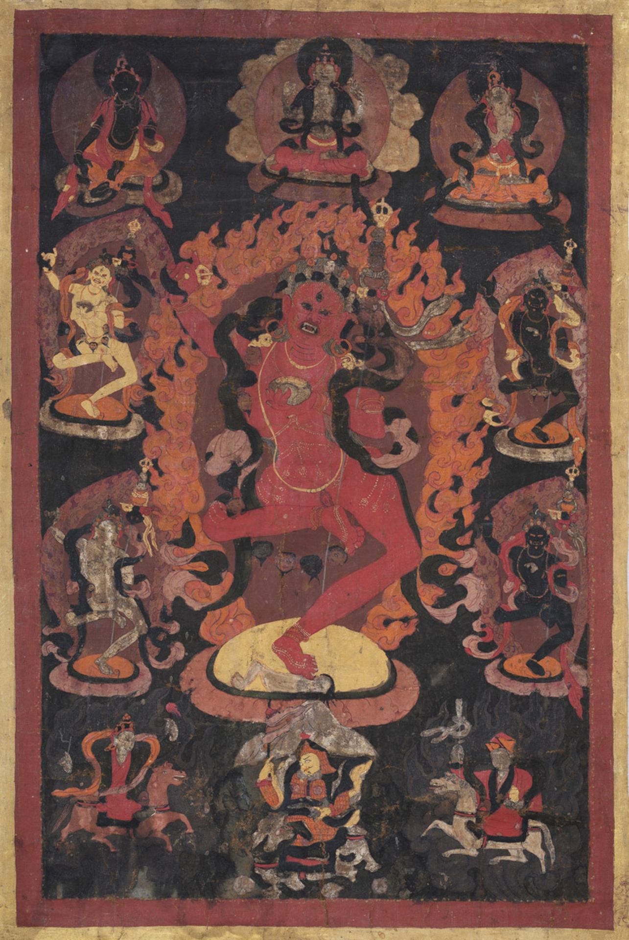 OPEN MANDALA OF DAKINI VAJRAVARAHI WITH THE PIG'D HEAD IN HER HAIR