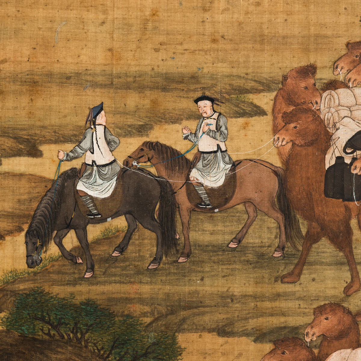 A VERY RARE PAINTING DEPICTING THE BATTLE SCENE IN THE YANG'ARBATE UPRISING IN SOUTHERN XINJIANG - Image 6 of 9