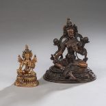 Zwei Bronzefiguren der Syamatara
