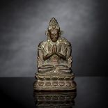 Bronze des Shadaksharilokeshvara auf einem Lotus