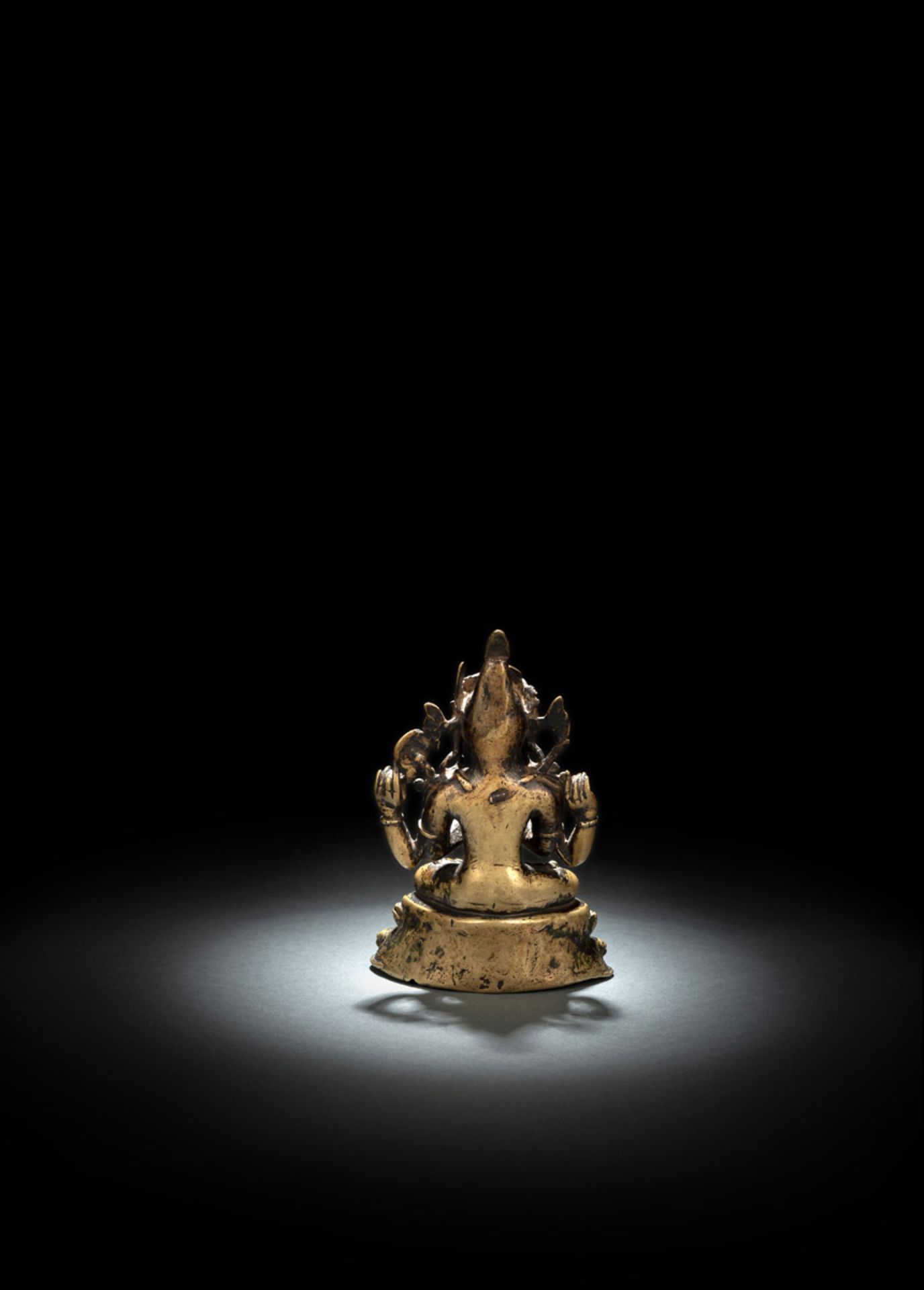 A BRONZE FIGURE OF SADAKSHARILOKESHVARA - Image 2 of 5