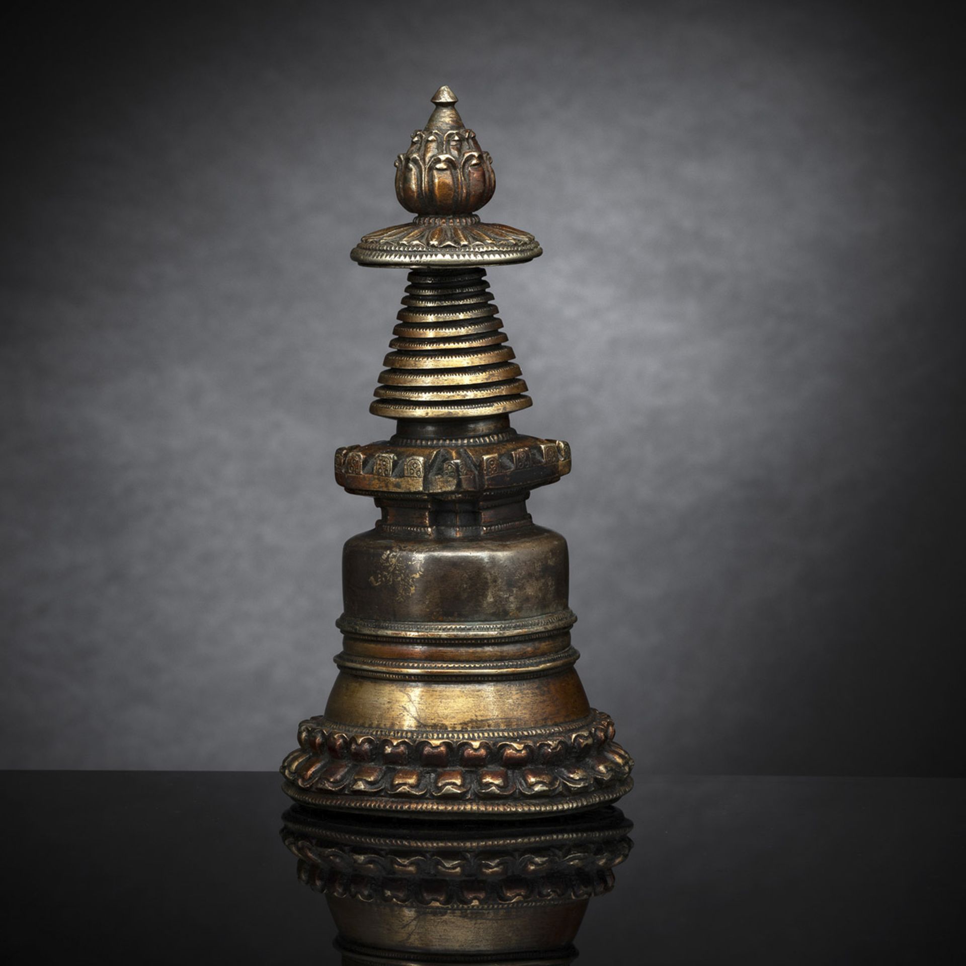 A BRONZE STUPA