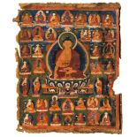 Thangka mit Darstellung des Buddha Shakyamuni