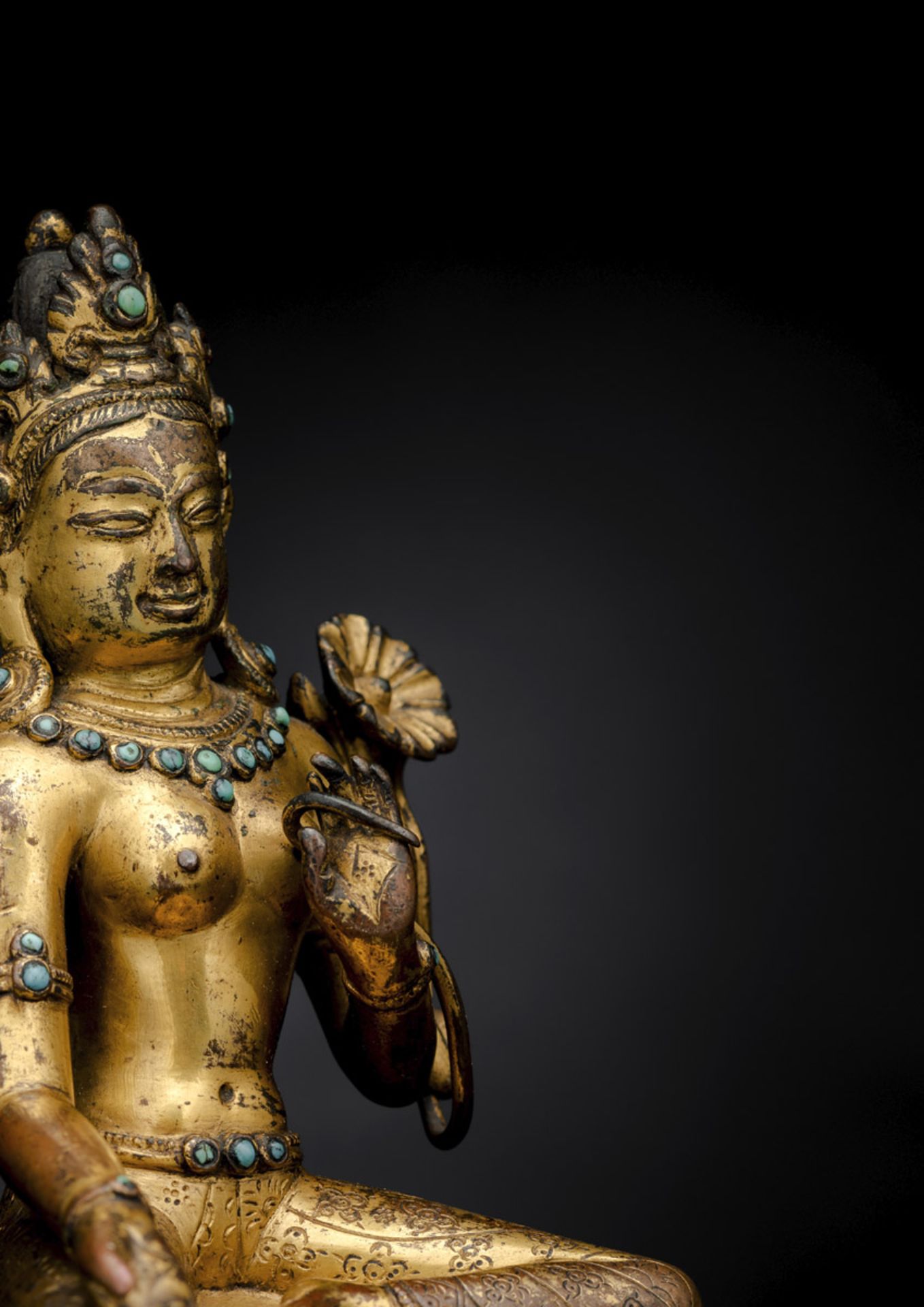 A FINE AND RARE GILT-COPPER FIGURE OF SYAMATARA - Image 2 of 2