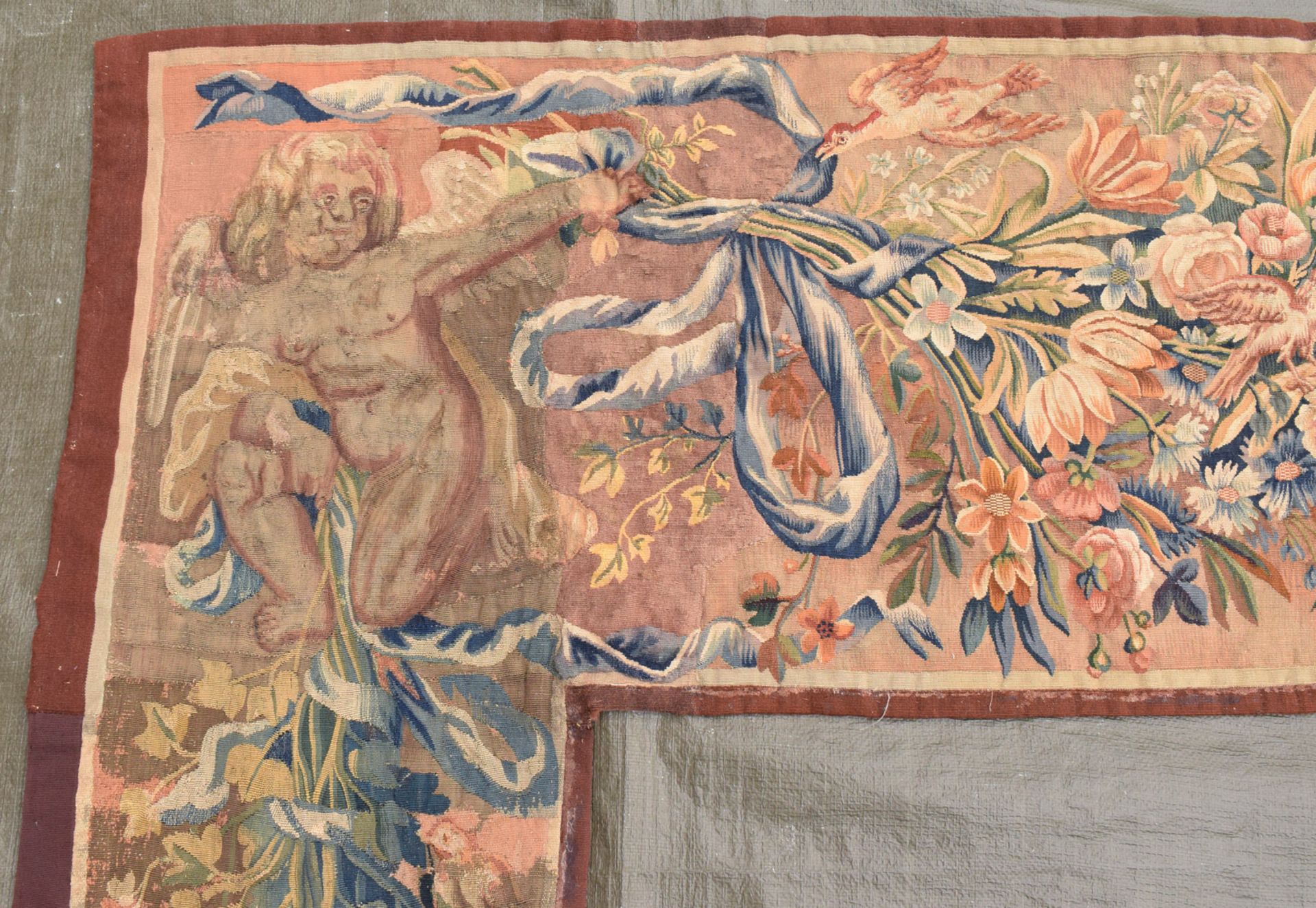 A TAPESTRY BORDER FRAGMENT USED AS A DOOR FRAME DECORATION - Image 4 of 10