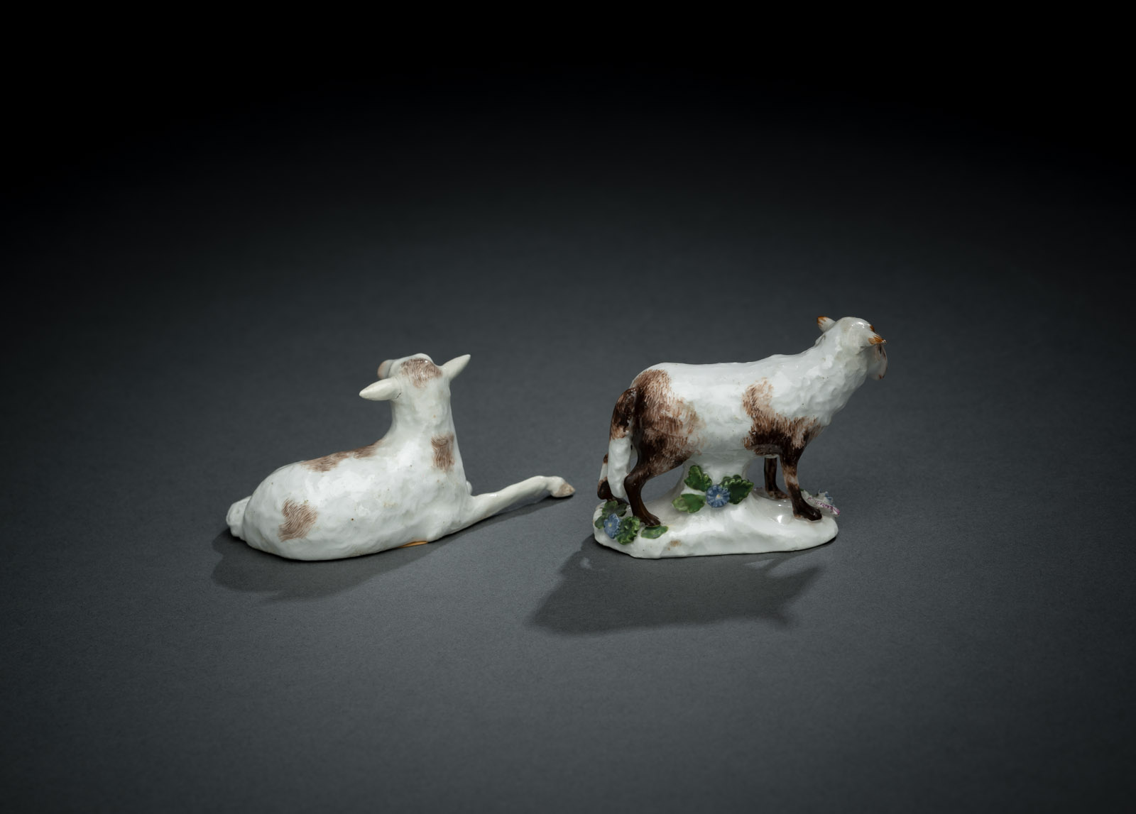 TWO MEISSEN MINIATURE MODELS OF SHEEP - Image 2 of 2
