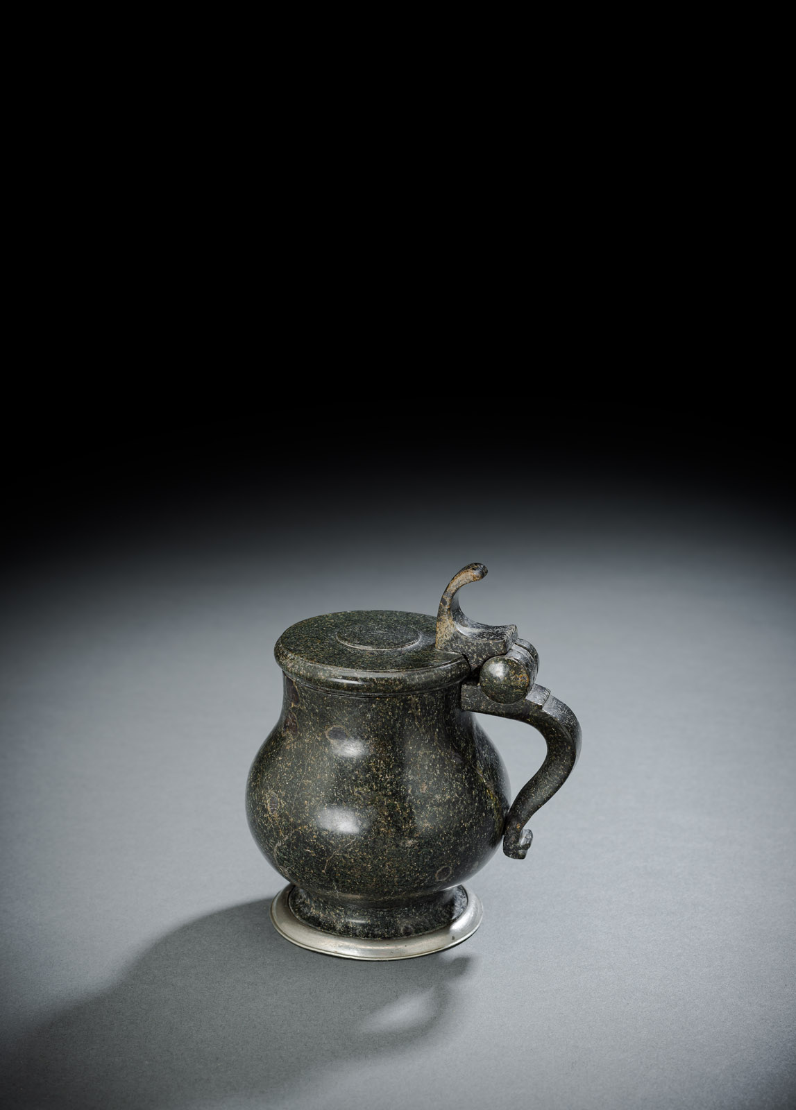 SMALL PEWTER MOUNTED SERPENTINE JAR AND COVER - Image 3 of 3