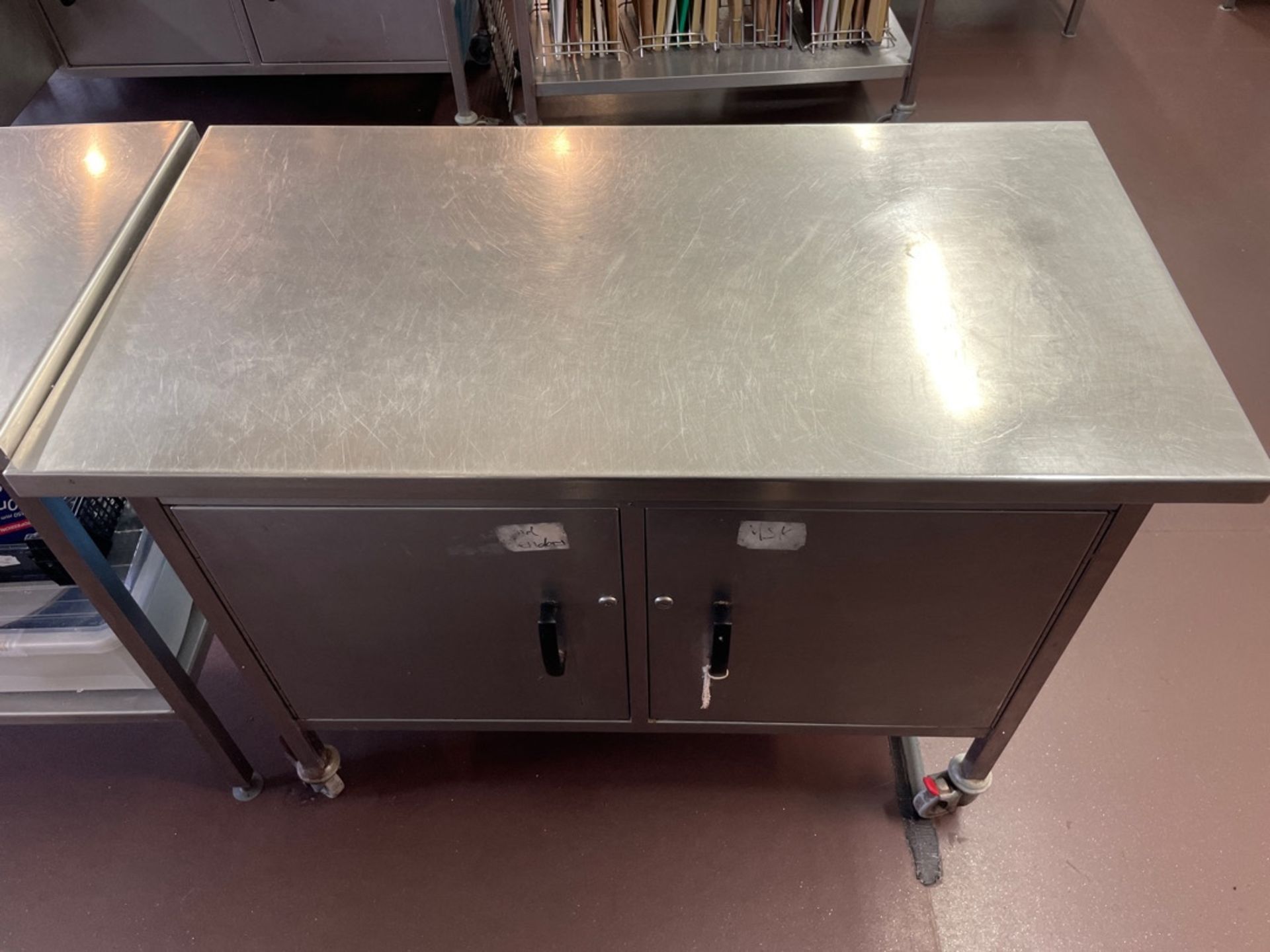 Stainless Steel Topped Mobile Prep Station