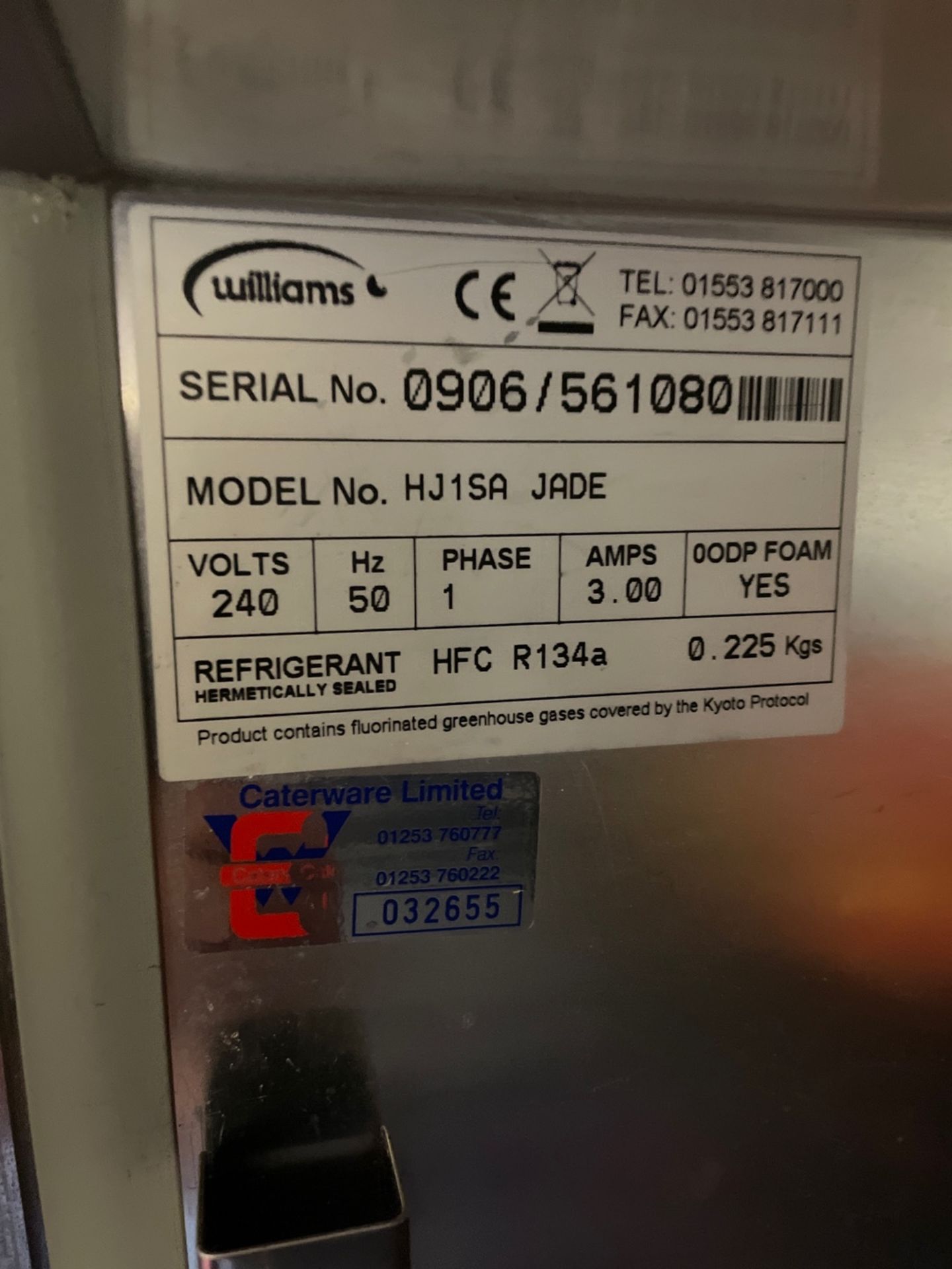 Williams HJ1SA JADE Free Standing Refrigerator - Image 3 of 3