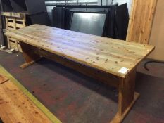 Large Pine Table with 1 Large and 2 Small benches