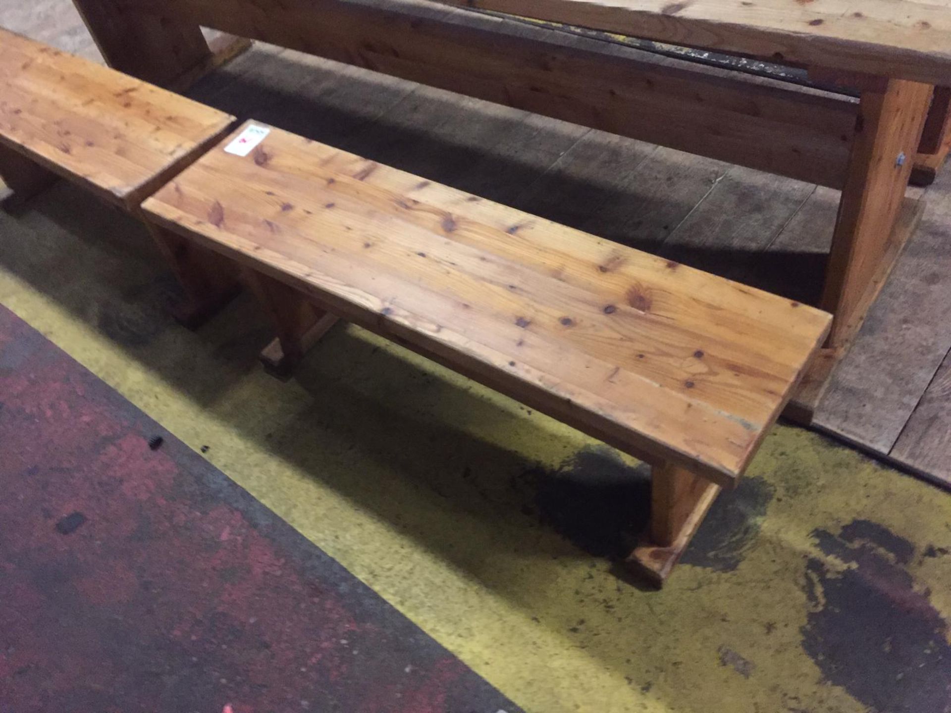 Large Pine Table with 1 Large and 2 Small benches - Image 4 of 4