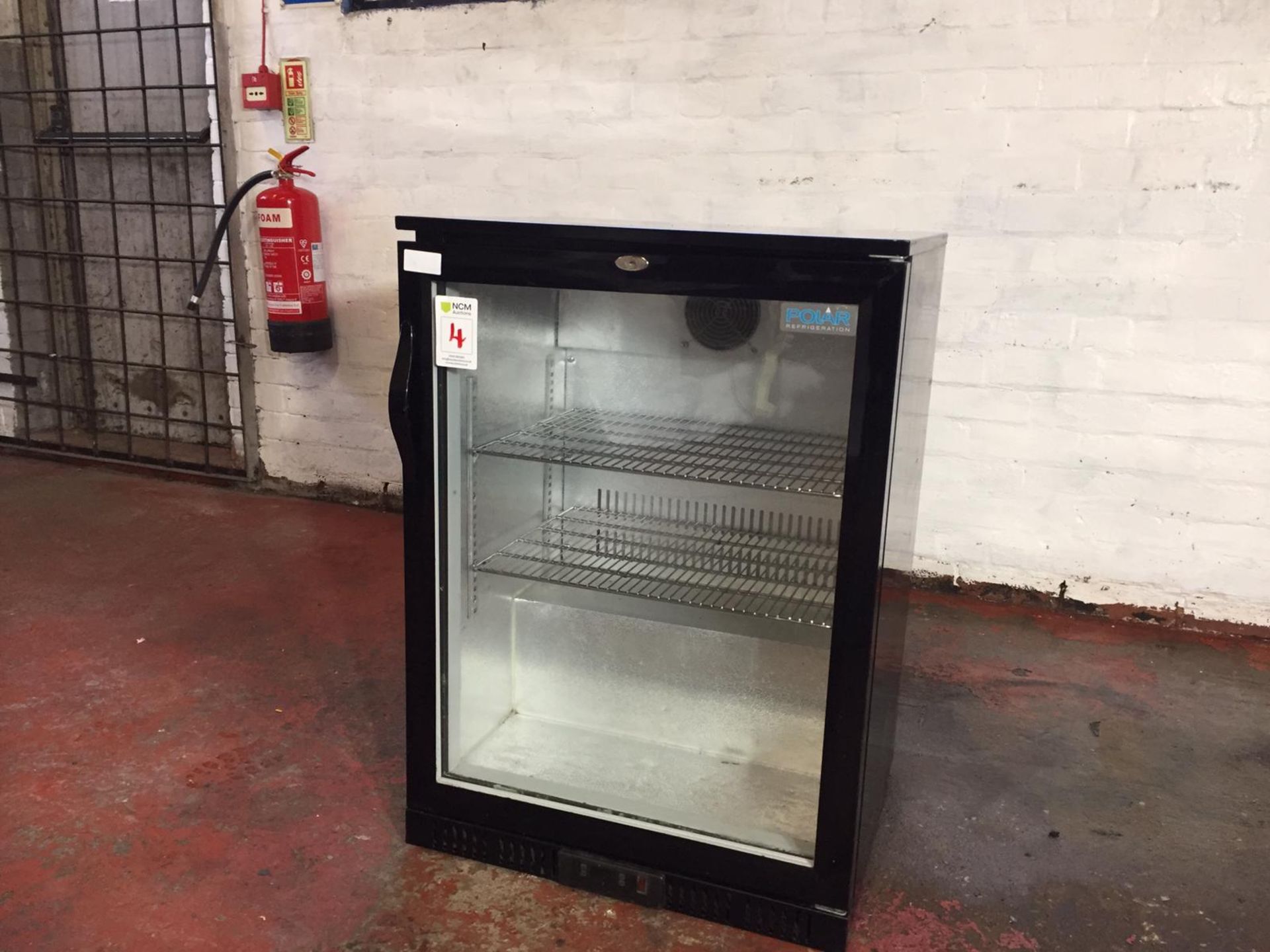 Black Polar Single Door Glass Fronted Fridge