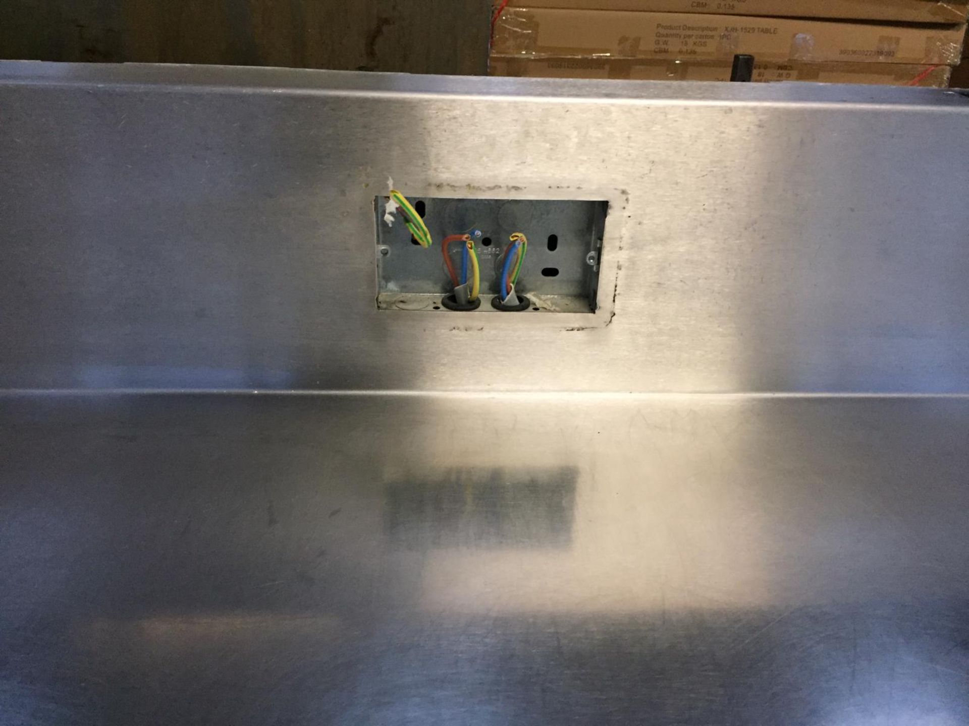 Stainless Steel Counter with cupboard plus wired sockets - Image 2 of 4