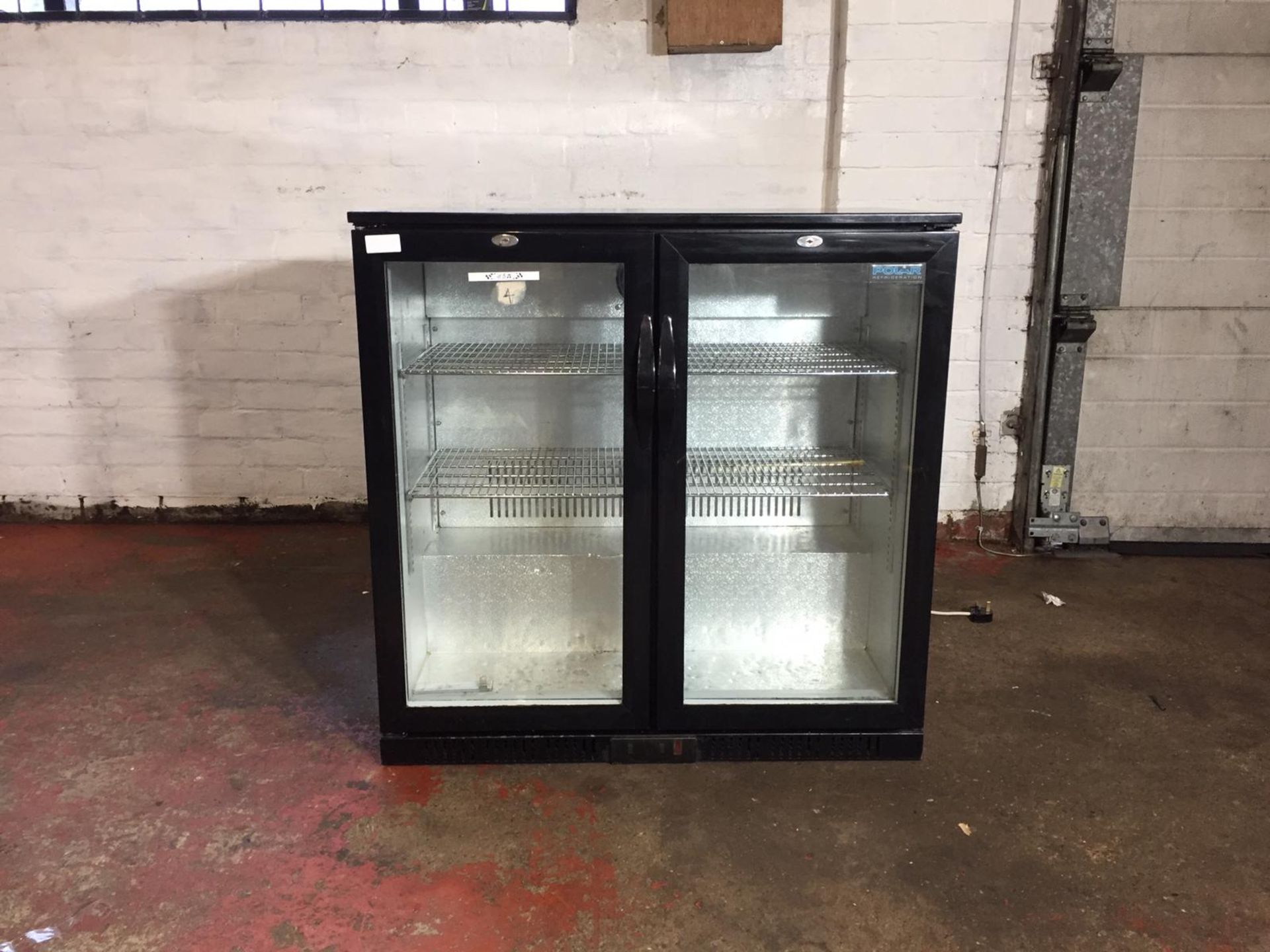 Black Polar 2 Door Glass Fronted Fridge